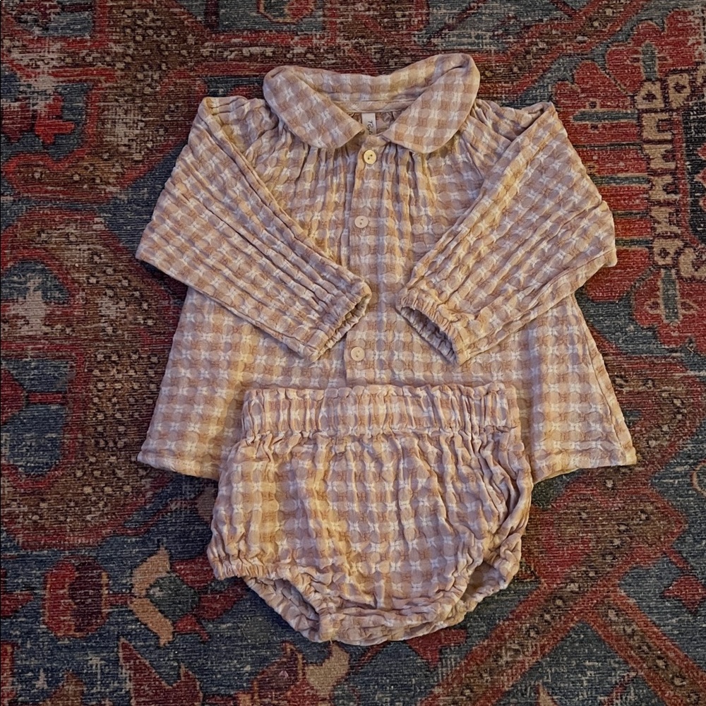 Rylee + Cru Tan and White Kids Matching Set